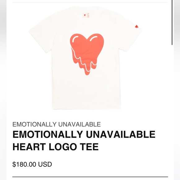 emotionally unavailable made to satisfy pink heart logo short sleeve tee shirt - Picture 9 of 9